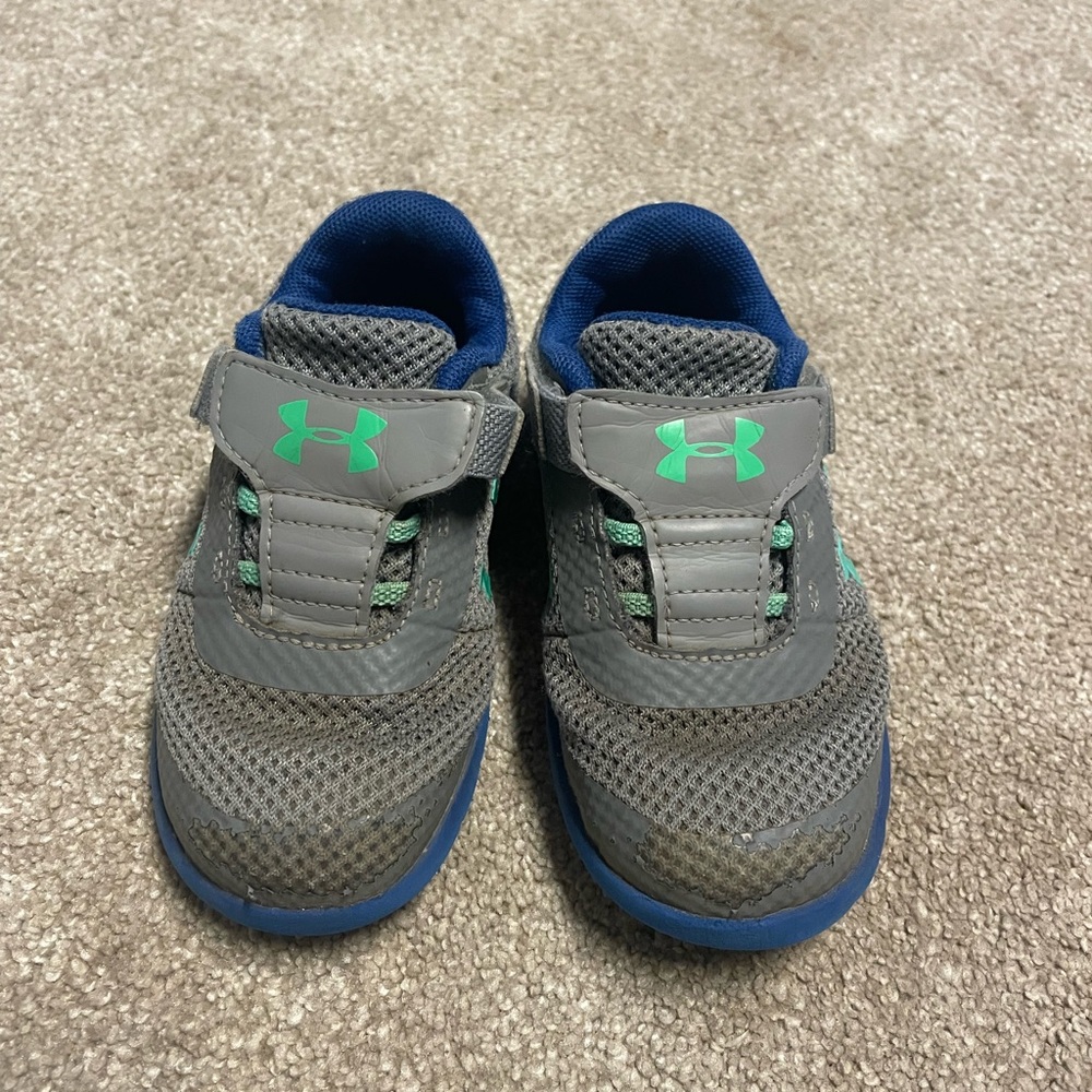 Under Armour Gray and Green Sneakers with Breathable Mesh